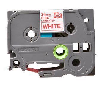 Taśma do drukarki etykiet Brother TZE252 24mm Czerwony na Białym - obrazek 4