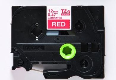 Taśma do drukarki etykiet Brother TZE435 12mm Białe na Czerwonym - obrazek 4