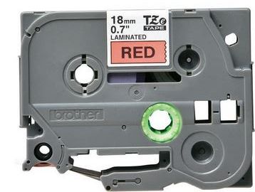Taśma do drukarki etykiet Brother TZe441 18mm Czarne na Czerwonym - obrazek 2