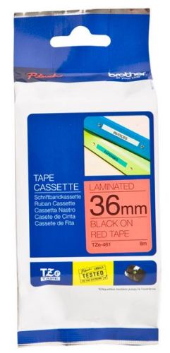 Taśma do drukarki etykiet Brother TZE461 36mm Czarne na Czerwonym - obrazek 3