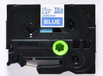 Taśma do drukarki etykiet Brother TZE535 12mm Białe na Niebieskim - obrazek 4