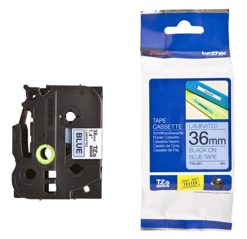 Taśma do drukarki etykiet Brother TZE561 36mm Czarny na Niebieskim - obrazek 2
