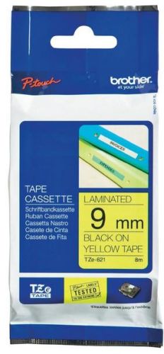 Taśma do drukarki etykiet Brother TZe621 9mm Czarny na Żółtym - obrazek 3