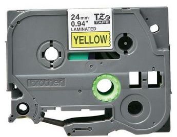Taśma do drukarki etykiet Brother TZe651 24mm Czarny na Żółtym - obrazek 4