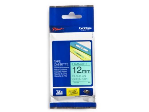 Taśma do drukarki etykiet Brother TZe731 12mm Czarny na Zielonym - obrazek 3