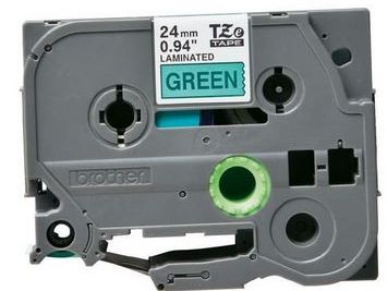 Taśma do drukarki etykiet Brother TZE751 24mm Czarny na Zielonym - obrazek 2
