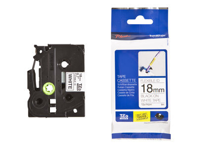 Taśma do drukarki etykiet Brother TZEFX241 18mm Czarny na Białym Flexible - obrazek 2