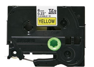 Taśma do drukarki etykiet Brother TZEFX611 6mm Czarny na Żółtym Flexible - obrazek 2