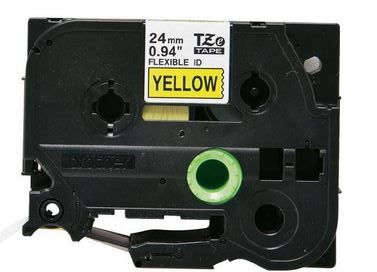 Taśma do drukarki etykiet Brother TZEFX651 24mm Czarny na Żółtym Flexible - obrazek 2
