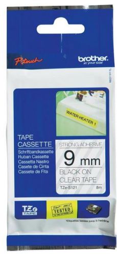 Taśma do drukarki etykiet Brother TZES121 9mm Czarny na Przeźroczystym - obrazek 3