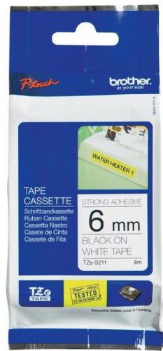 Taśma do drukarki etykiet Brother TZeS211 6mm Czarny na Białym - obrazek 3