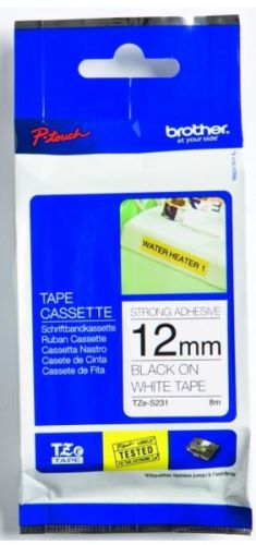 Taśma do drukarki etykiet Brother TZeS231 12mm Czarny na Białym - obrazek 3