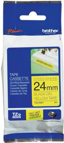 Taśma do drukarki etykiet Brother TZES651 24mm Czarny na Żółtym - obrazek 3