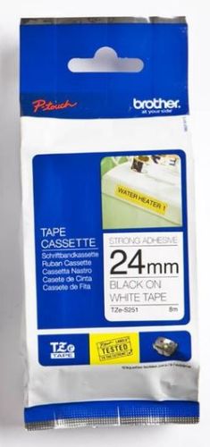 Taśma do drukarki etykiet Brother TZeS251 24mm Czarny na Białym - obrazek 3