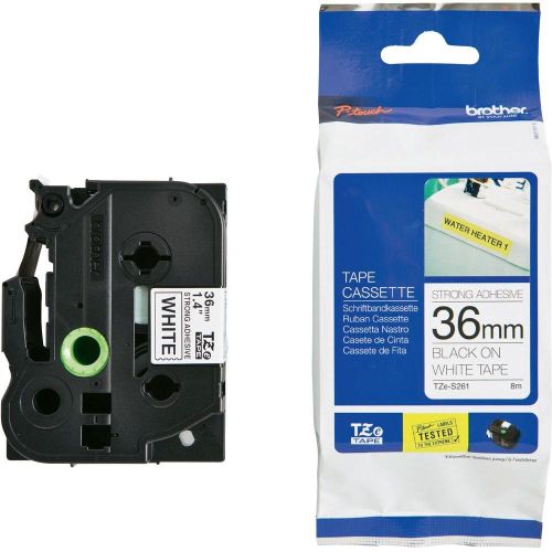 Taśma do drukarki etykiet Brother TZES261 36mm Czarny na Białym - obrazek 2