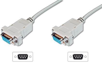 Kabel DB9 żeński na DB9 żeński transmisyjny Null Modem RS232 1.8m Assmann - obrazek 2