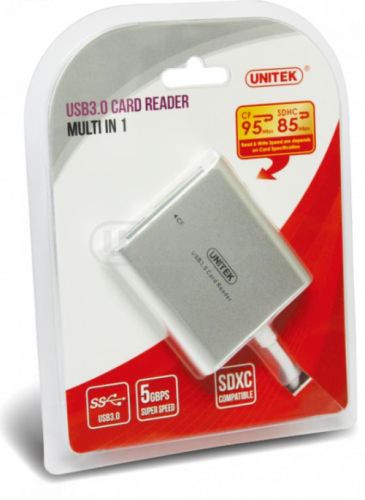 Czytnik kart pamieci USB 3.0 microSD, SD, CF Unitek - obrazek 2