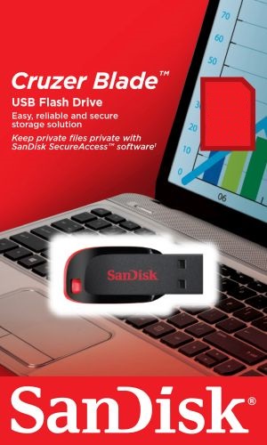 Flashdrive 128GB USB 2.0 SanDisk Cruzer BLADE - obrazek 5