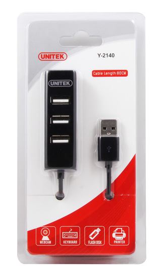 HUB USB 2.0 4 portowy Unitek - Czarny - obrazek 5