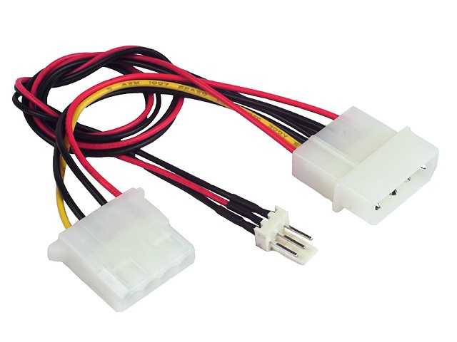 Adapter zasilania wentylatora Molex na Molex + 3 pin  Gembird