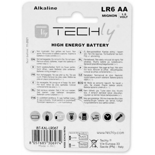 Bateria Alkaliczna AA 4 szt. Techly - obrazek 2