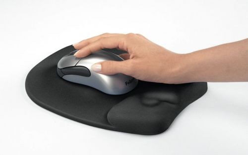 Podkładka pod mysz z żelową podpórką na nadgarstek Fellowes Memory Foam - Czarna - obrazek 3