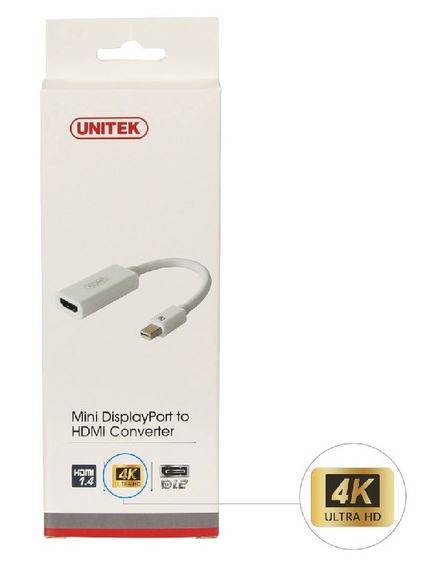 Adapter mini DisplayPort męski na HDMI żeński Unitek - obrazek 5