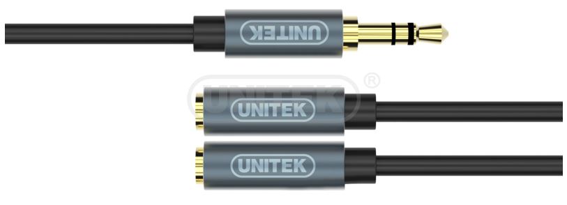 Kabel Audio Mini Jack Stereo męski na 2 x żeński Mini Jack 0.2 m Unitek - obrazek 2