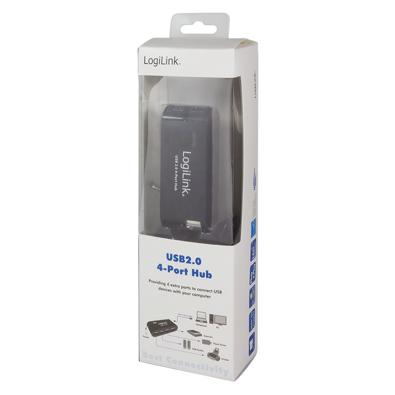 HUB USB 2.0 4 portowy LogiLink Slim + zasilacz - obrazek 3