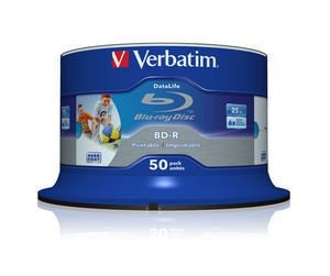 BD-R BluRay x6 25GB Verbatim Cake *50 Printable - obrazek 2