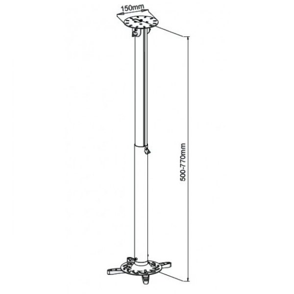 Uchwyt do mocowania projektora sufitowy z regulowanym ramieniem 500-770 mm - 15kg Techly - obrazek 3