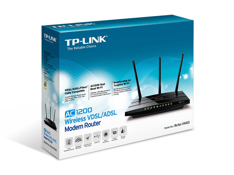 Router Dual-Band Wireless AC1200 TP-Link Wi-Fi ADSL Archer VR400 - obrazek 5