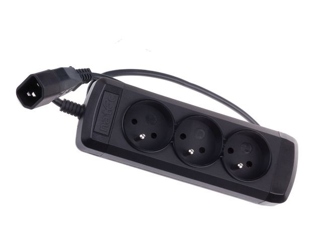 Listwa zasilająca do UPS C14 Extreme Media - 3 gniazda 0.6m Czarna - obrazek 2