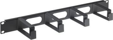 Organizer kabli 19'' 1U z 4 długimi pierścieniami, czarny  Intellinet