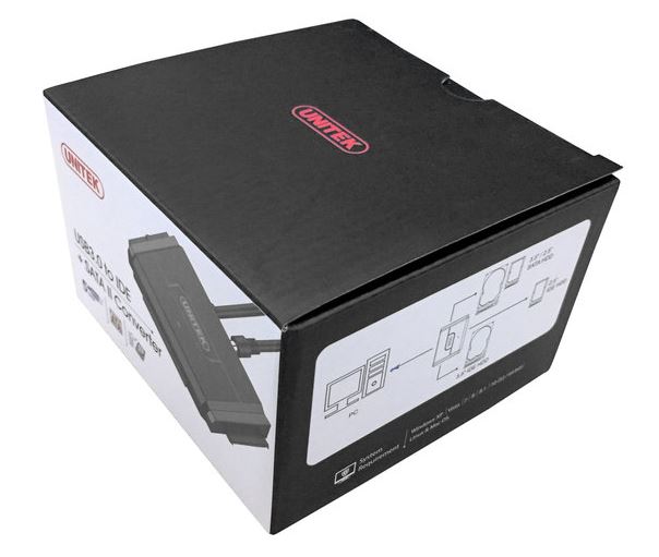 Adapter USB 3.0 do HDD/SSD IDE/SATA 2.5"/3.5" z zasilaczem Unitek - obrazek 2