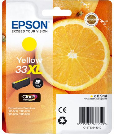 Tusz Epson  33XL  Yellow  Expression Home  650 str.