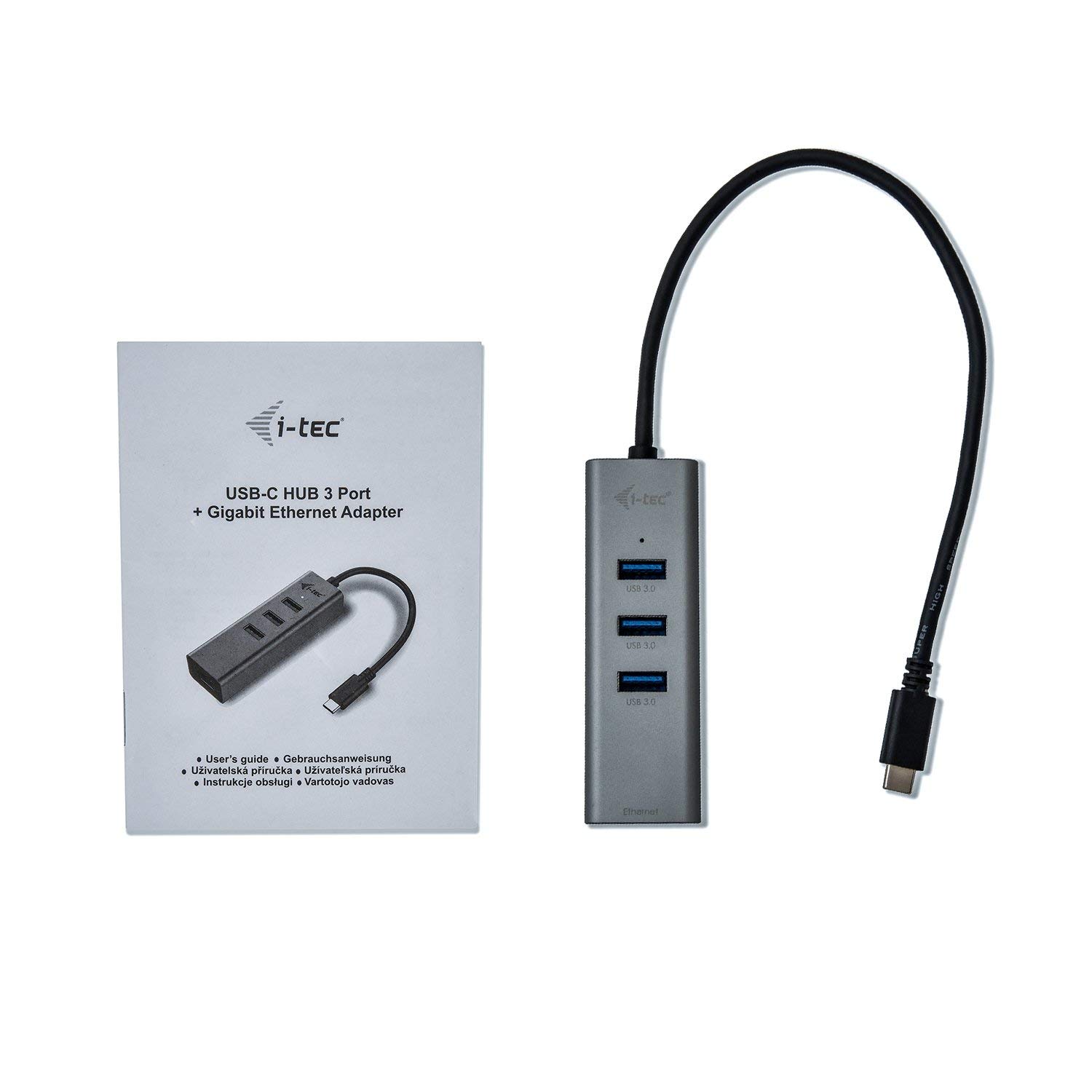 Karta sieciowa USB-C LAN Gigabit Ethernet 10/100/1000 Mb/s RJ45 + HUB USB 3.0 i-tec - obrazek 3