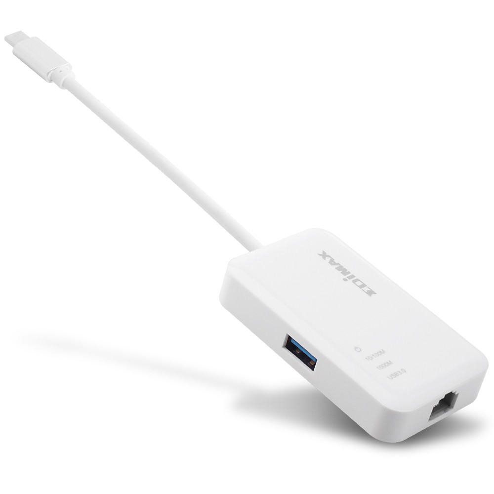 Karta sieciowa USB-C LAN Gigabit Ethernet 10/100/1000 Mb/s RJ45 + HUB USB 3.0 Edimax - obrazek 4