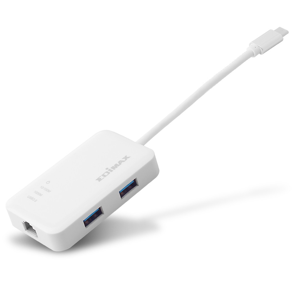 Karta sieciowa USB-C LAN Gigabit Ethernet 10/100/1000 Mb/s RJ45 + HUB USB 3.0 Edimax - obrazek 3