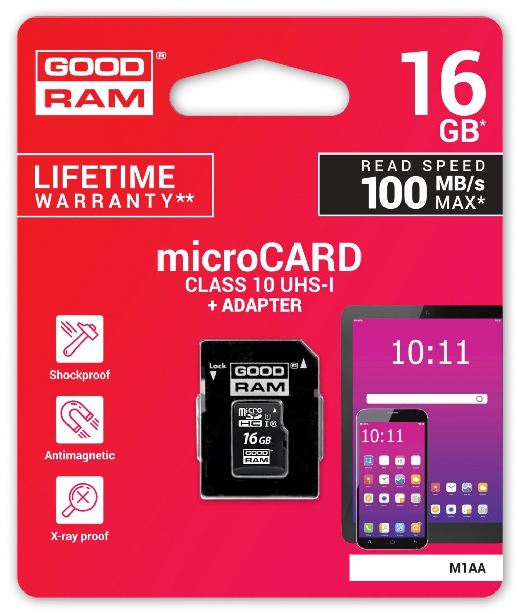 - karta pamieci MicroSD 16GB SDHC GoodRam + Adapter SD! 100MB/10MB - obrazek 5