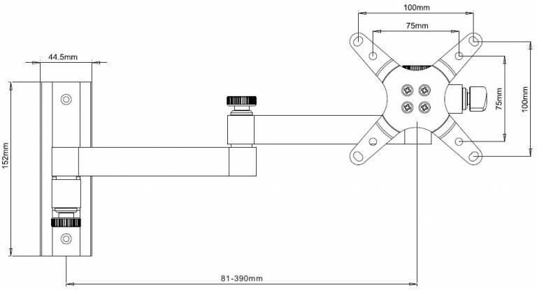 Uchwyt do mocowania LCD 13" - 30" - 15 Kg Ścienny uchylny/obrotowy Techly - obrazek 3
