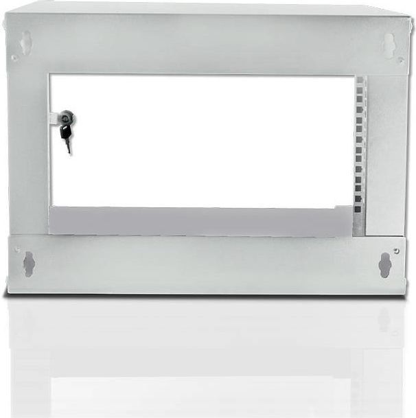 Szafa wisząca rack 19'' 6U 500x320 mm szara (drzwi przednie szklane, zmontowana) Techly - obrazek 3
