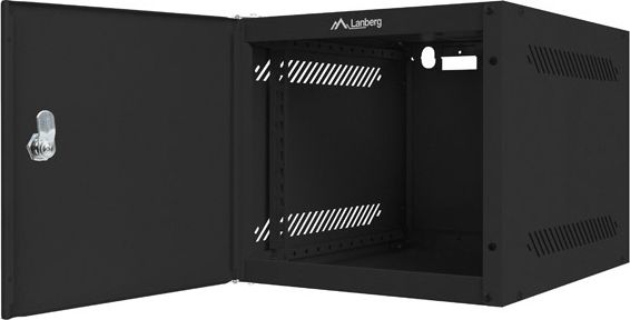 Szafa wisząca rack 10'' 4U 280x310mm czarna (drzwi przednie metalowe) Langberg - obrazek 3