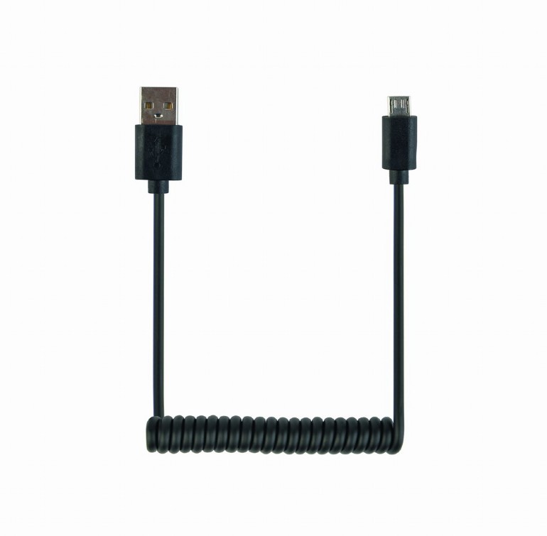 Kabel USB 2.0 męski A na microUSB męski  1.8 m  Gembird  Spirala