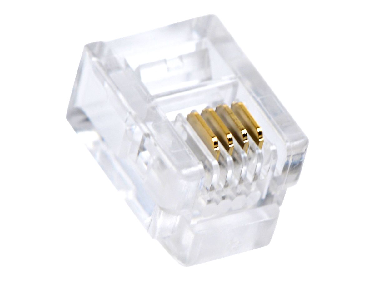 Wtyk RJ11 zaciskany telefoniczny 100 szt. 6P4C - obrazek 2