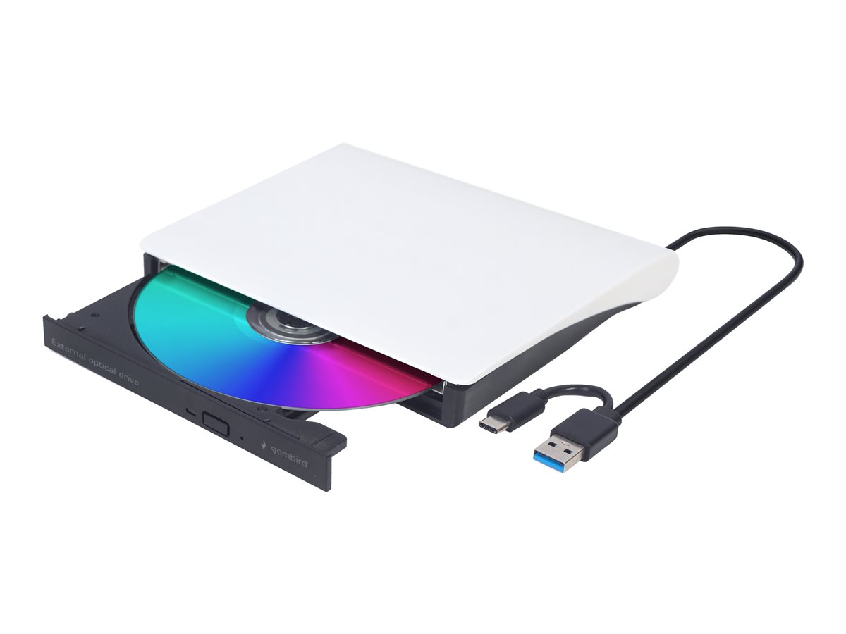 DVD R/RW USB Type-C USB-A Gembird Biały