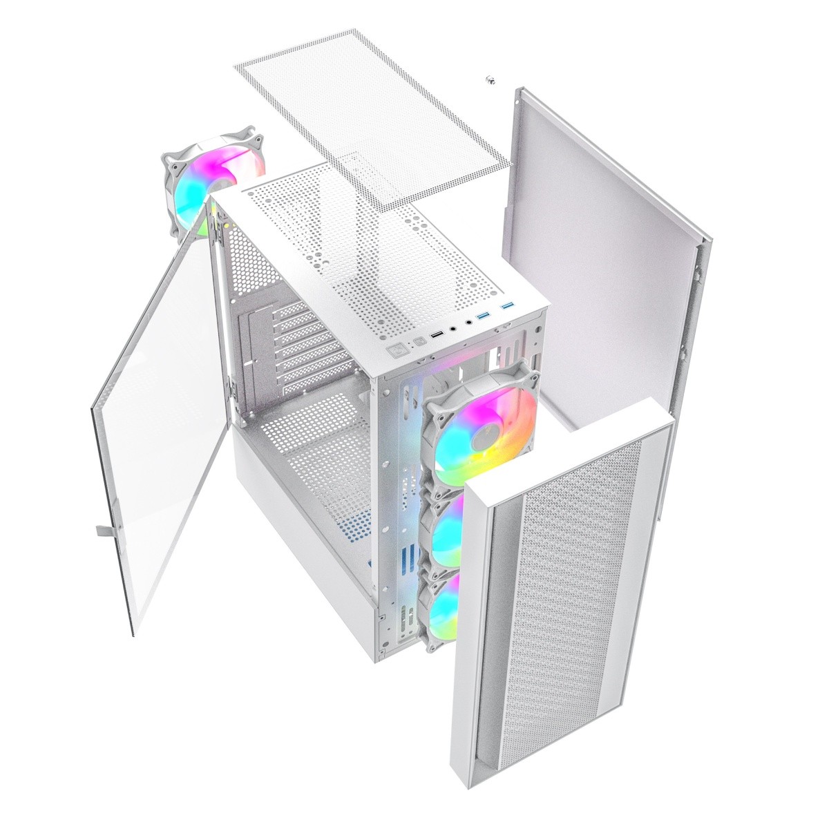 Obudowa Gembird Fornax 4000 ARGB Biała - obrazek 5