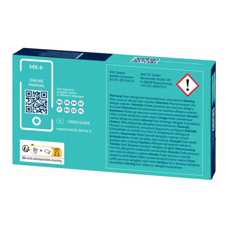Pasta termoprzewodząca Arctic MX-6 - 4 g + Cleaner - obrazek 3