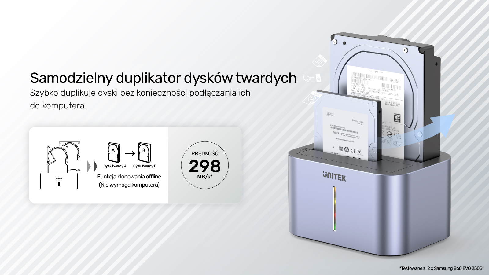 Stacja dokująca dla dysków HDD 2.5 i 3.5 USB 3.0 Stacja klonująca Unitek - obrazek 3
