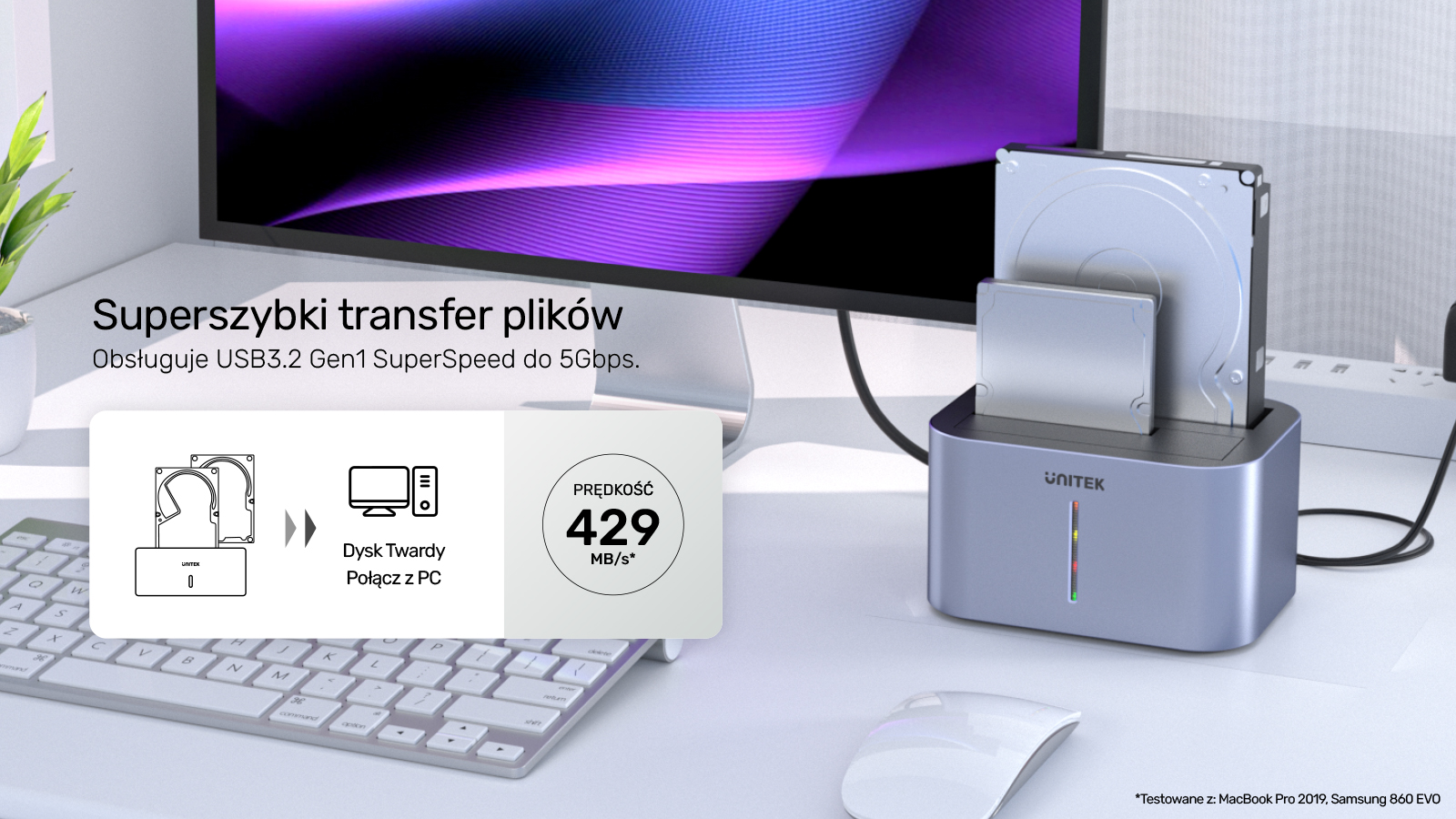 Stacja dokująca dla dysków HDD 2.5 i 3.5 USB 3.0 Stacja klonująca Unitek - obrazek 5